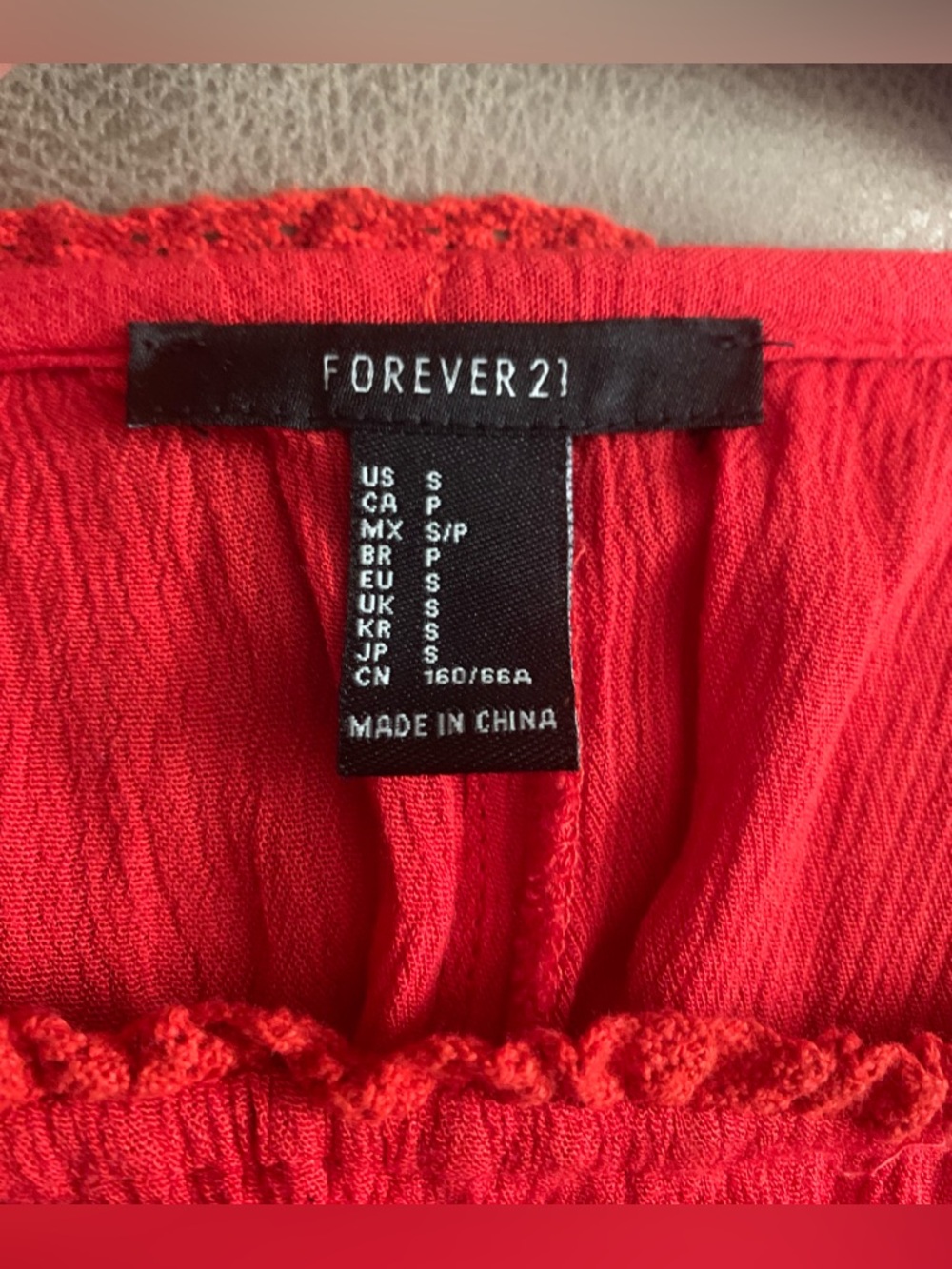 Forever 21 Womens Red Off Shoulder Lace Cuff Long Sleeve Romper w/ Pockets Small - Picture 2 of 8